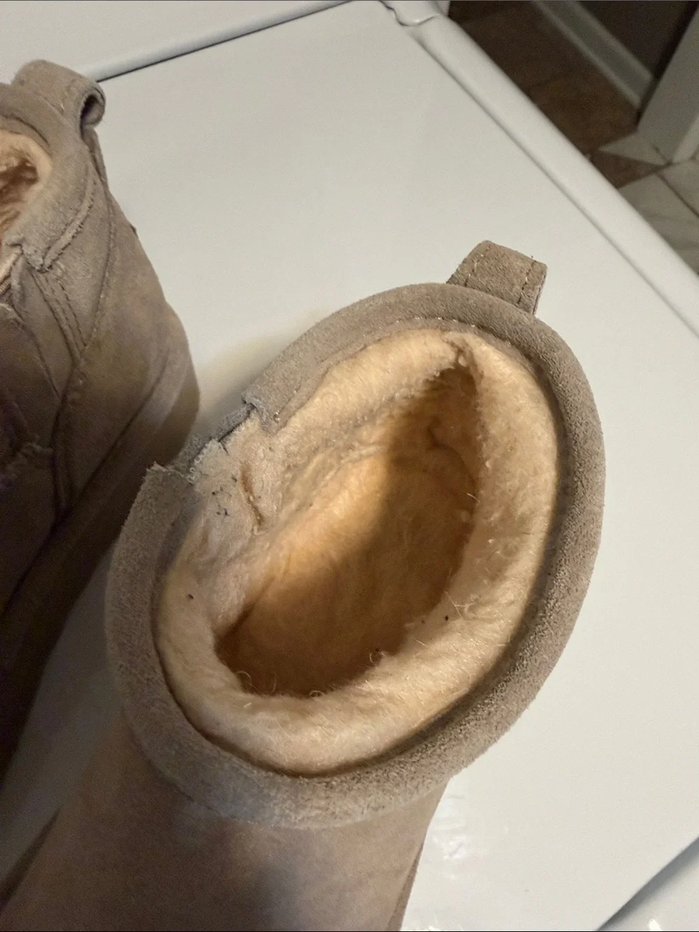 BearPaw Kids Tan Suede Shearling Lined Boots
